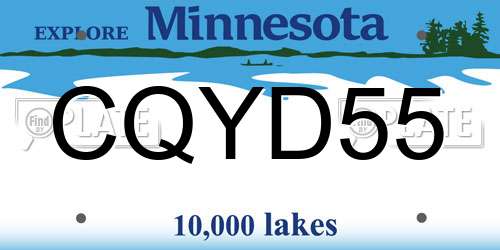 CQYD55 Minnesota License Plate