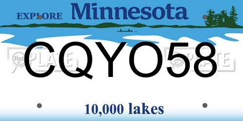 CQYO58 Minnesota License Plate