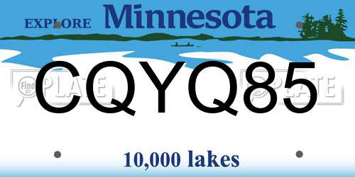 CQYQ85 Minnesota License Plate