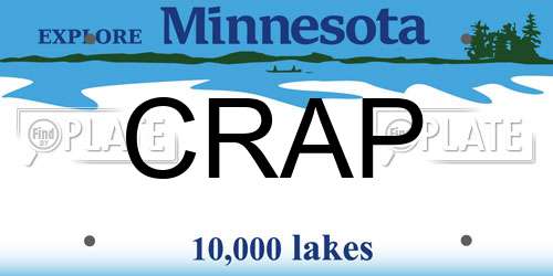 CRAP Minnesota License Plate