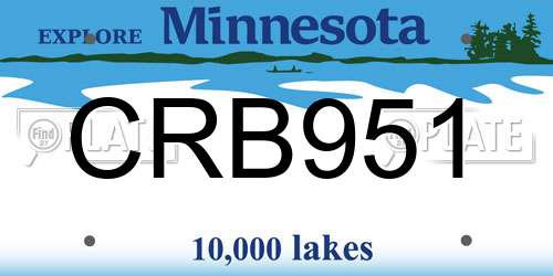 CRB951 Minnesota License Plate
