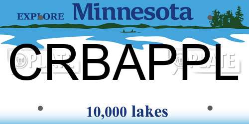 CRBAPPL Minnesota License Plate