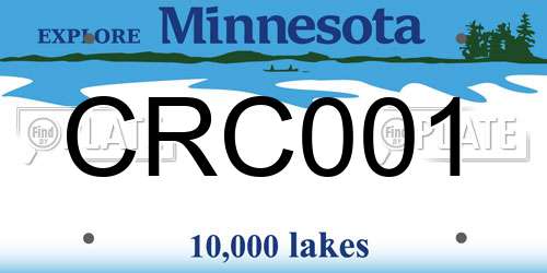 CRC001 Minnesota License Plate