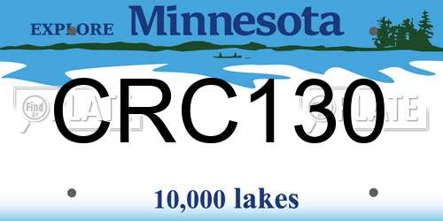 CRC130 Minnesota License Plate