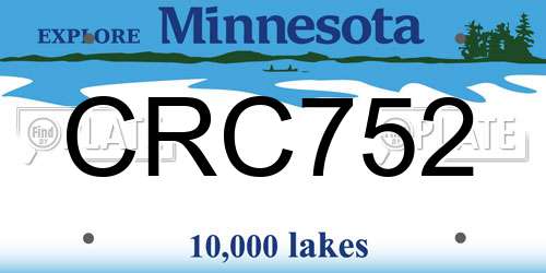 CRC752 Minnesota License Plate