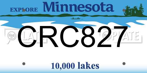 CRC827 Minnesota License Plate