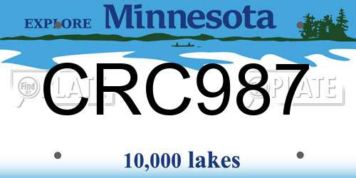 CRC987 Minnesota License Plate
