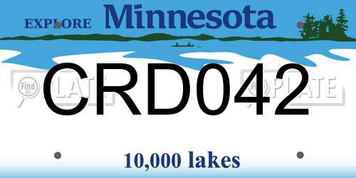 CRD042 Minnesota License Plate