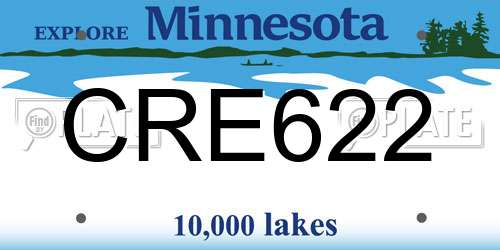 CRE622 Minnesota License Plate