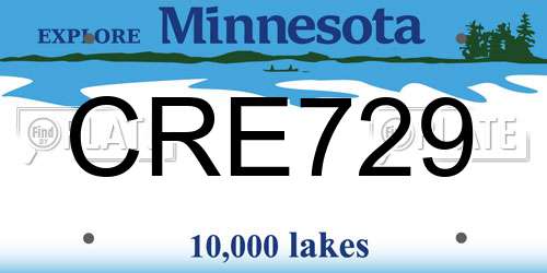 CRE729 Minnesota License Plate