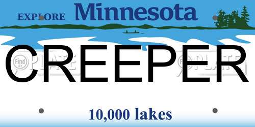 CREEPER Minnesota License Plate