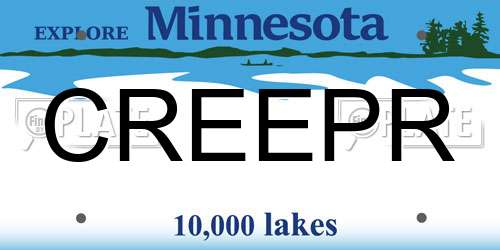 CREEPR Minnesota License Plate