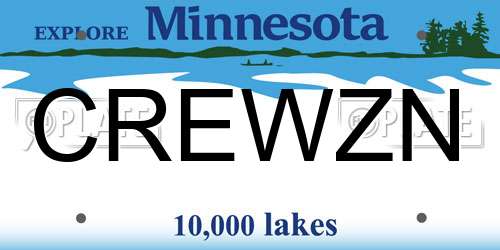 CREWZN Minnesota License Plate