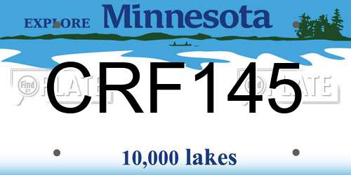 CRF145 Minnesota License Plate