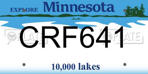 CRF641 Minnesota License Plate