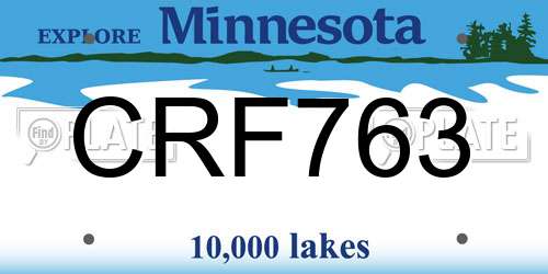CRF763 Minnesota License Plate