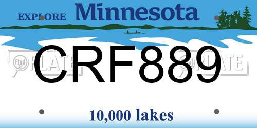 CRF889 Minnesota License Plate