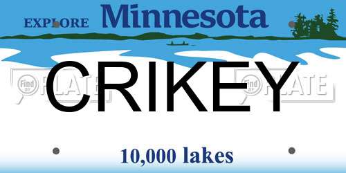 CRIKEY Minnesota License Plate