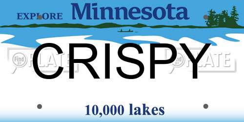CRISPY Minnesota License Plate
