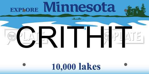 CRITHIT Minnesota License Plate