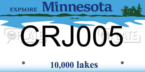 CRJ005 Minnesota License Plate