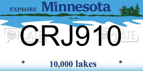 CRJ910 Minnesota License Plate