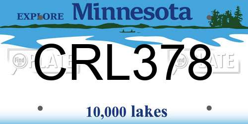 CRL378 Minnesota License Plate