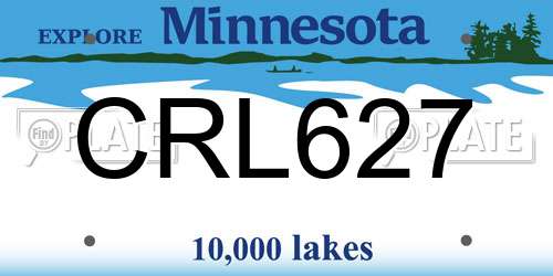 CRL627 Minnesota License Plate
