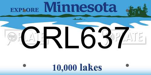 CRL637 Minnesota License Plate