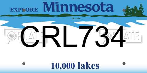 CRL734 Minnesota License Plate
