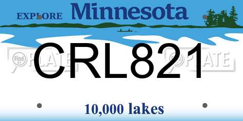CRL821 Minnesota License Plate