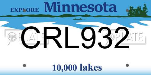 CRL932 Minnesota License Plate