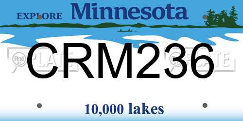 CRM236 Minnesota License Plate