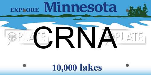 CRNA Minnesota License Plate
