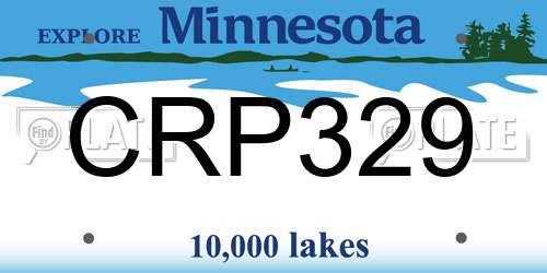 CRP329 Minnesota License Plate
