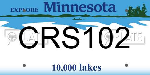 CRS102 Minnesota License Plate