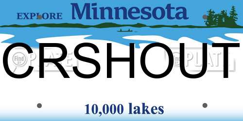 CRSHOUT Minnesota License Plate