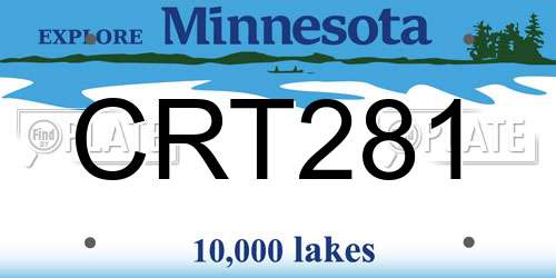 CRT281 Minnesota License Plate