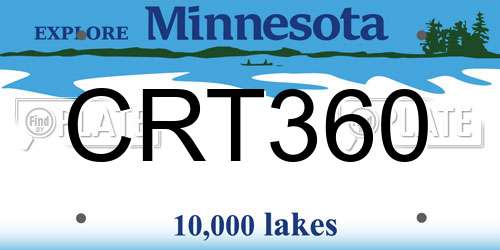 CRT360 Minnesota License Plate