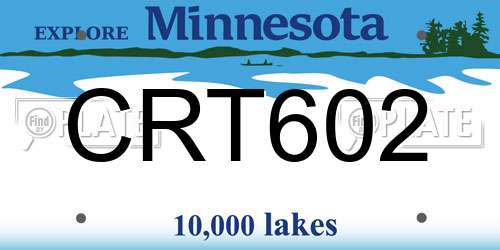 CRT602 Minnesota License Plate