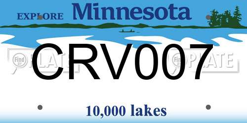 CRV007 Minnesota License Plate