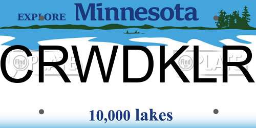 CRWDKLR Minnesota License Plate