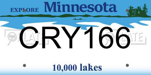 CRY166 Minnesota License Plate