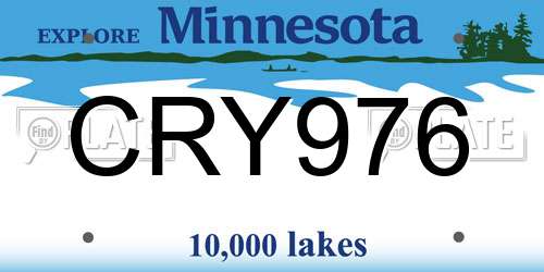 CRY976 Minnesota License Plate