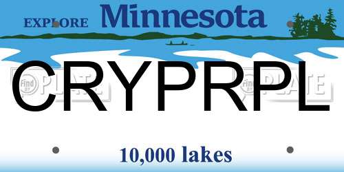 CRYPRPL Minnesota License Plate