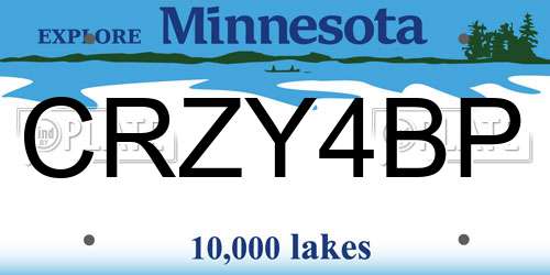 CRZY4BP Minnesota License Plate