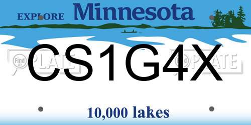 CS1G4X Minnesota License Plate