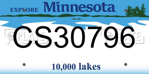 CS30796 Minnesota License Plate