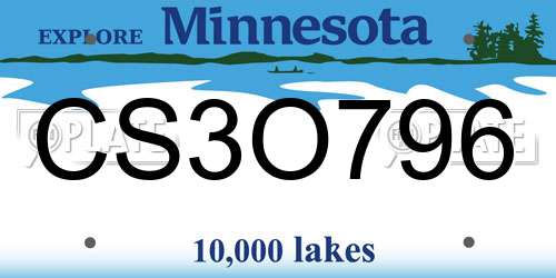 CS3O796 Minnesota License Plate