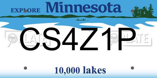 CS4Z1P Minnesota License Plate